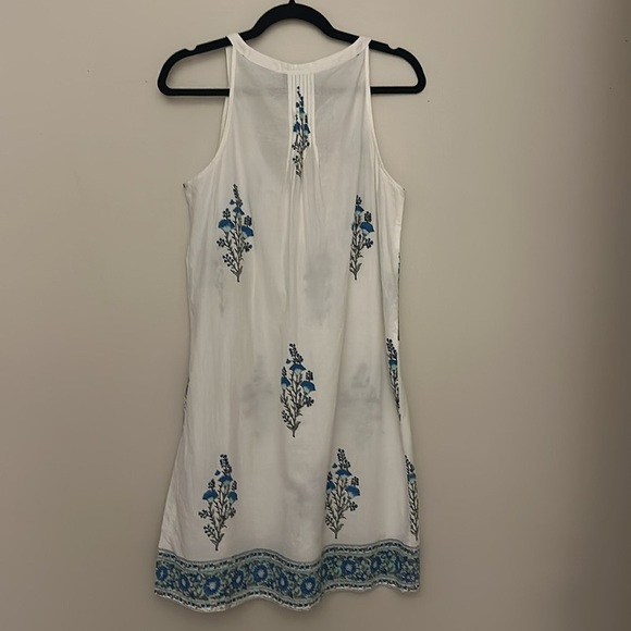 Madison Matthews White Floral Print Tank Dress Sz XS Coastal Boho Relaxed Chic - Picture 2 of 7